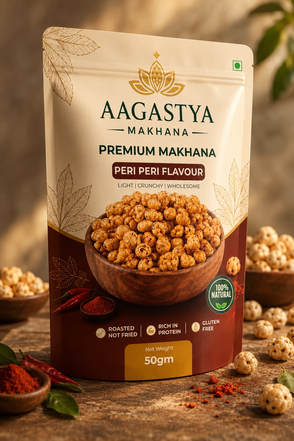 AAGASTYA PREMIUM ROASTED PERI PERI MAKHANA.