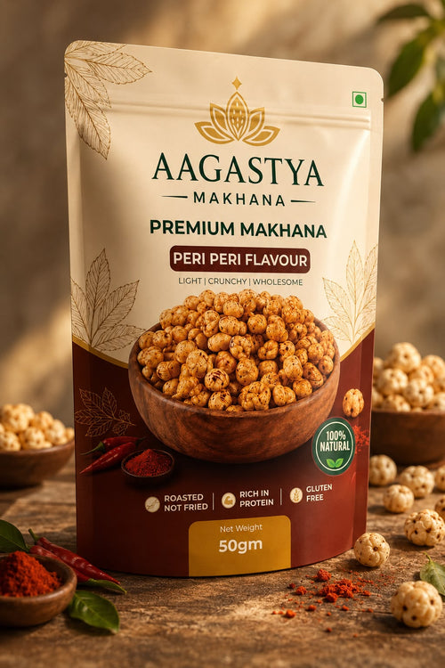 AAGASTYA Premium Peri Peri Roasted Makhana – 50g